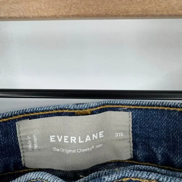 Everlane Original Cheeky Straight Leg Jeans Organic Denim Cropped Size 31S - Picture 4 of 9